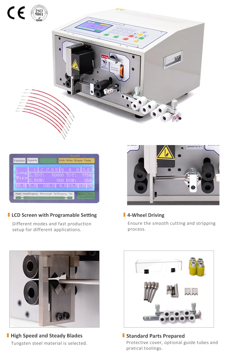 Double feeding wires stripping machine, Double line Wire Cutting Stripping Machine, Electrical Wire Stripping Machine, Cable Cutting Stripping Machine Maszyna do zdziejania drutów podwójnie podająca, maszyna do cięcia drutu podwójnego przewodu, maszyna do zdziejania drutów elektrycznych, maszyna do cięcia kabli